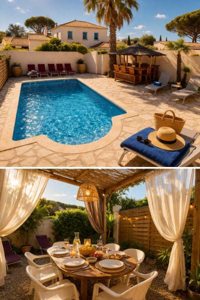 Maison Julia bord de mer - 2 Chambres - Plage de la Nartelle - Sainte Maxime - Piscine partagée - Parking - BBQ - Draps inclus, 予約 バケーションホーム La Nartelle Mimosa Road