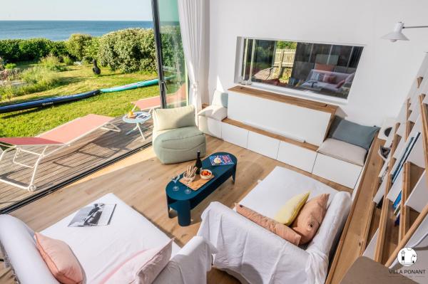 Villa Ponant 5 étoiles à Doëlan, piscine face mer, 予約  Clahars-Carnoet Finistère